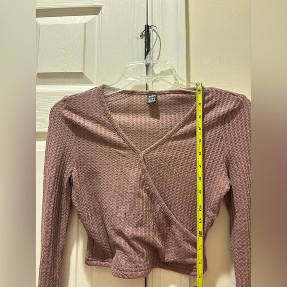 SHEIN Textured Tops-Mauve & Beige - Picture 8 of 13